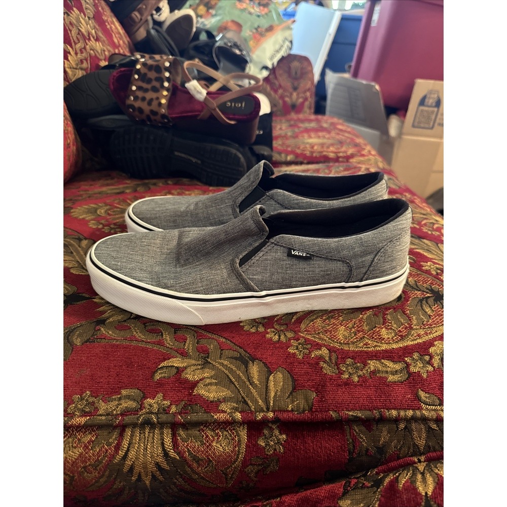 Vans Men's Classic Sneakers Grey Heather Textile Skate 10.5 Low Top Casual Shoes